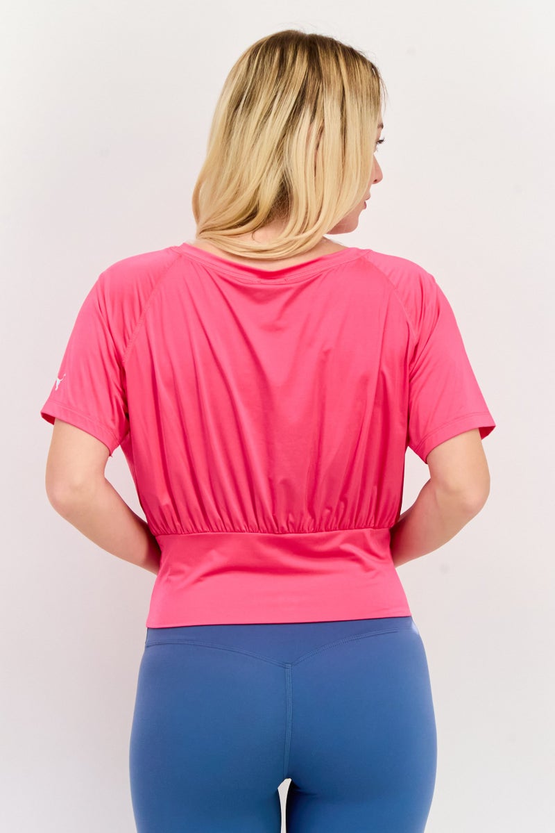 PUMA Women Sportswear Fit Short Sleeve Training Top, Pink - Image 3