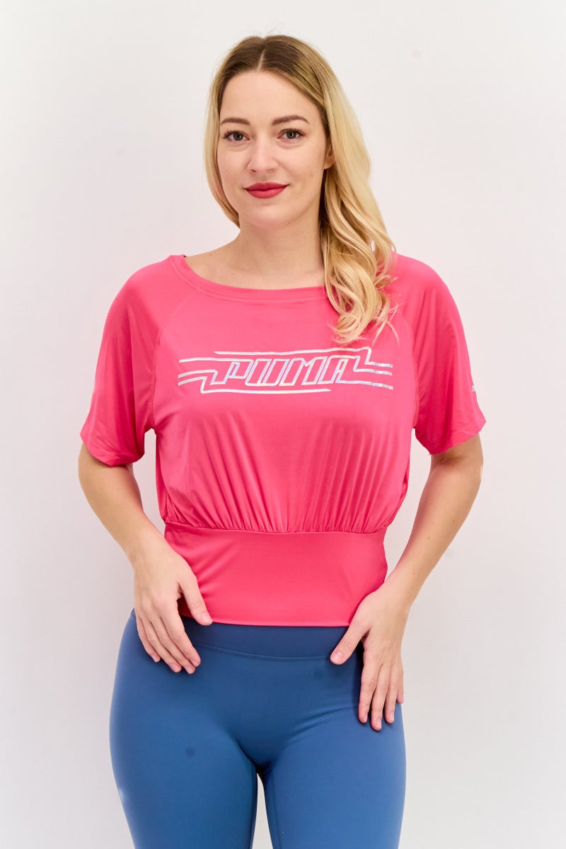 PUMA Women Sportswear Fit Short Sleeve Training Top, Pink - Image 1