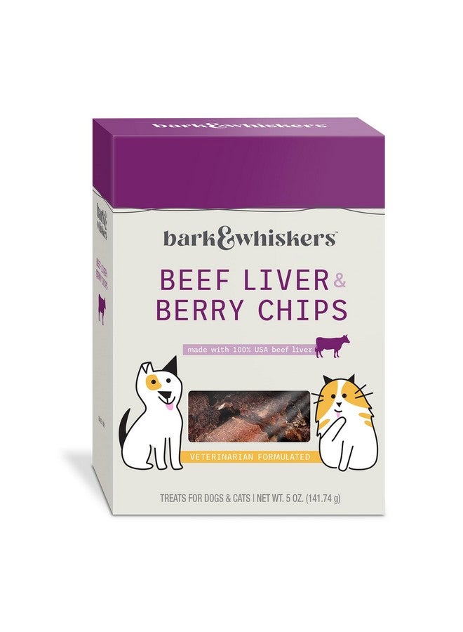 Dr. Mercola Bark & Whiskers Beef Liver & Berry Chips for Dogs & Cats, 5 Oz. (141.74 g), Made with 100% USA Beef Liver, Digestive Support, Veterinarian Formulated, Non-GMO - Image 1