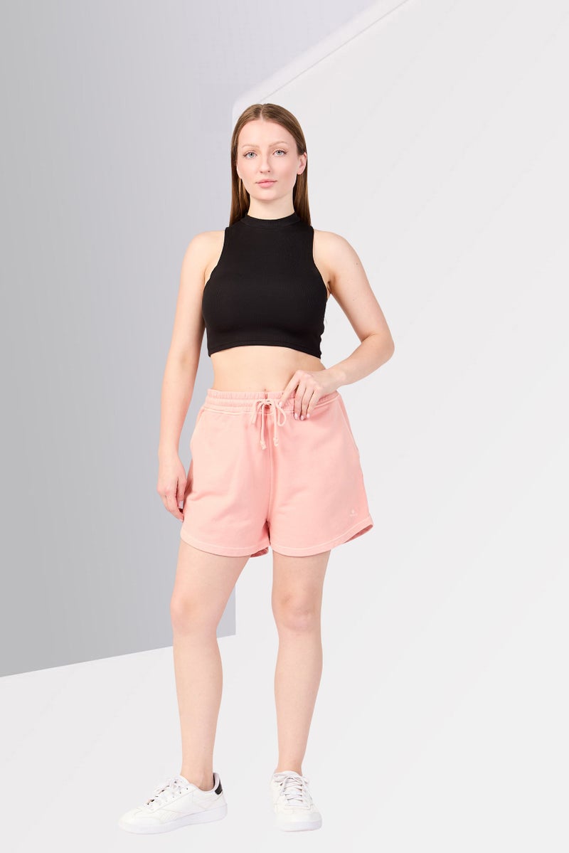 GANT Women Embroidered Logo Basic Shorts, Peach - Image 2