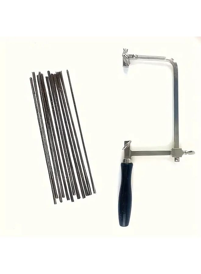 Portable Manual Wire Saw U Shaped Frame 4 Saw Blade 12 Woodworking Jewelry DIY - Image 1