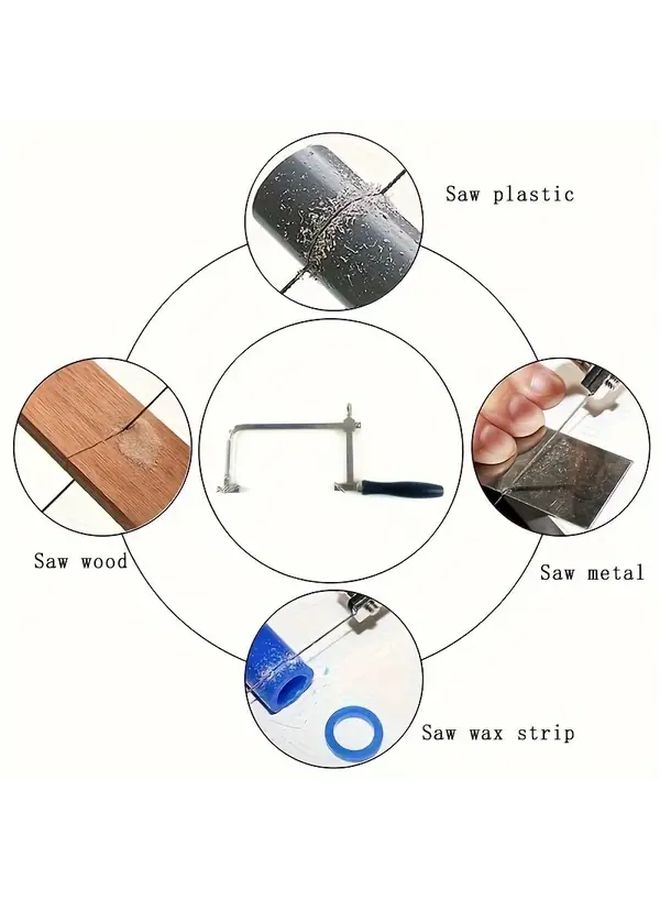 Portable Manual Wire Saw U Shaped Frame 4 Saw Blade 12 Woodworking Jewelry DIY - Image 3