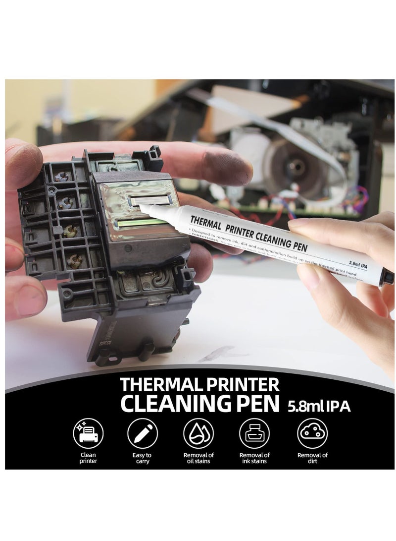 Zikra Thermal Printer Cleaning Pen, Universal Printer Printhead Cleaning Pen Cleaning Kit, Thermal Print Head Cleaning Pen for Card Printer Thermal Printer, 12 Pcs - Image 3