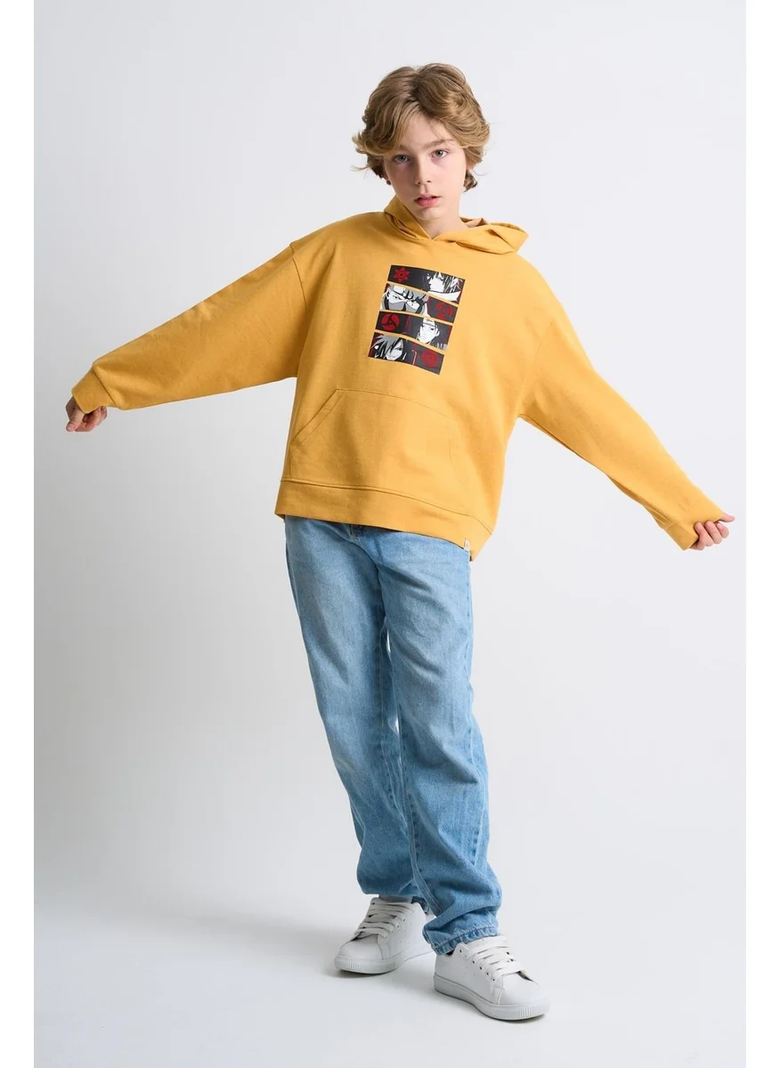 الكسندر جاردي Alexandergardi Kangaroo Pocket Printed Hooded Kids Sweatshirt