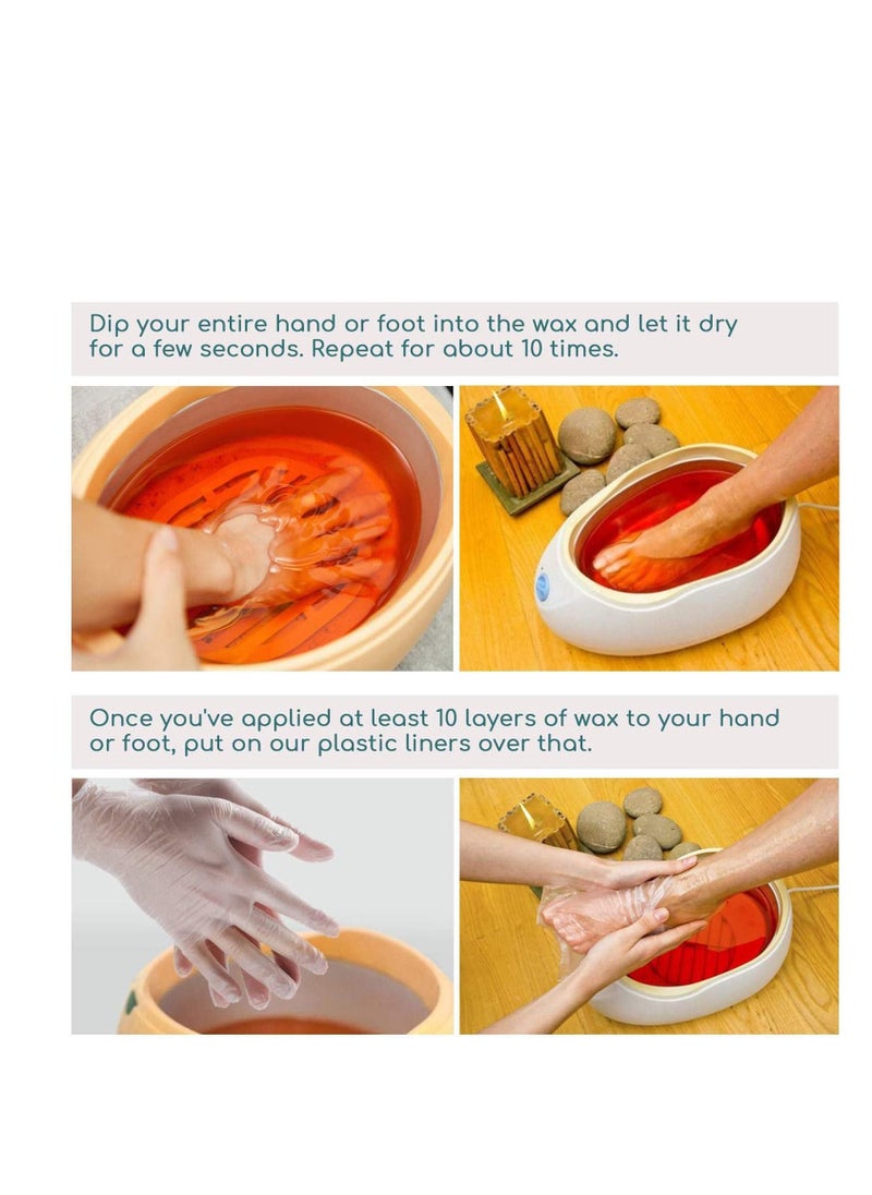 SYOSI Counts Paraffin Wax Liners, Elastic Opening Insulated Mitts, Sock Liners for Hands, Feet Hot Wax Bath Heated SPA Therapy Wax Care Treatment Paraffin Wax Warmer Machine 200PCS  - Image 2