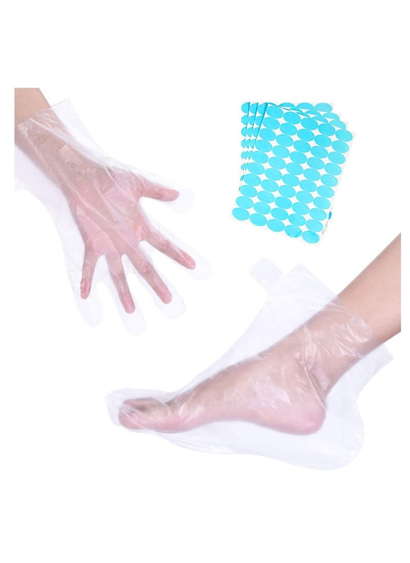 SYOSI Counts Paraffin Wax Liners, Elastic Opening Insulated Mitts, Sock Liners for Hands, Feet Hot Wax Bath Heated SPA Therapy Wax Care Treatment Paraffin Wax Warmer Machine 200PCS  - Image 1