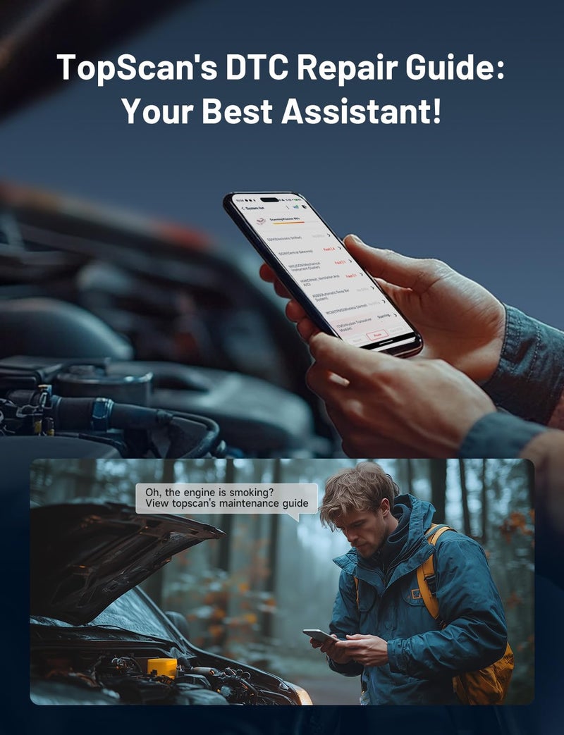Topdon Topscan Obd2 Scanner Bluetooth  Bi-Directional Scanner Wireless All System Diagnostic Tool For Ios & Android  8+ Hot Reset  Repair Guides  Check Engine Car Code Reader  Performance Test - Image 5