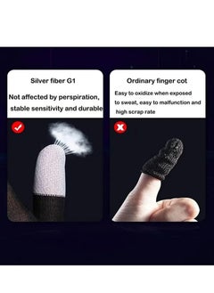 FlyDigi E-Sports Gaming Gloves Finger Sleeves Anti-Sweat Breathable Thumb for Highly Sensitive Nano-Silver Fiber Material and Nylon PUBG Mobile Phone Games Accessories (Black)  - Image 4