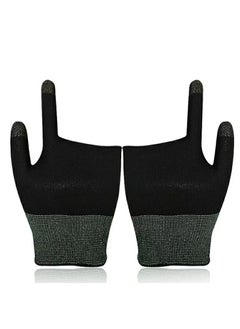 FlyDigi E-Sports Gaming Gloves Finger Sleeves Anti-Sweat Breathable Thumb for Highly Sensitive Nano-Silver Fiber Material and Nylon PUBG Mobile Phone Games Accessories (Black)  - Image 5