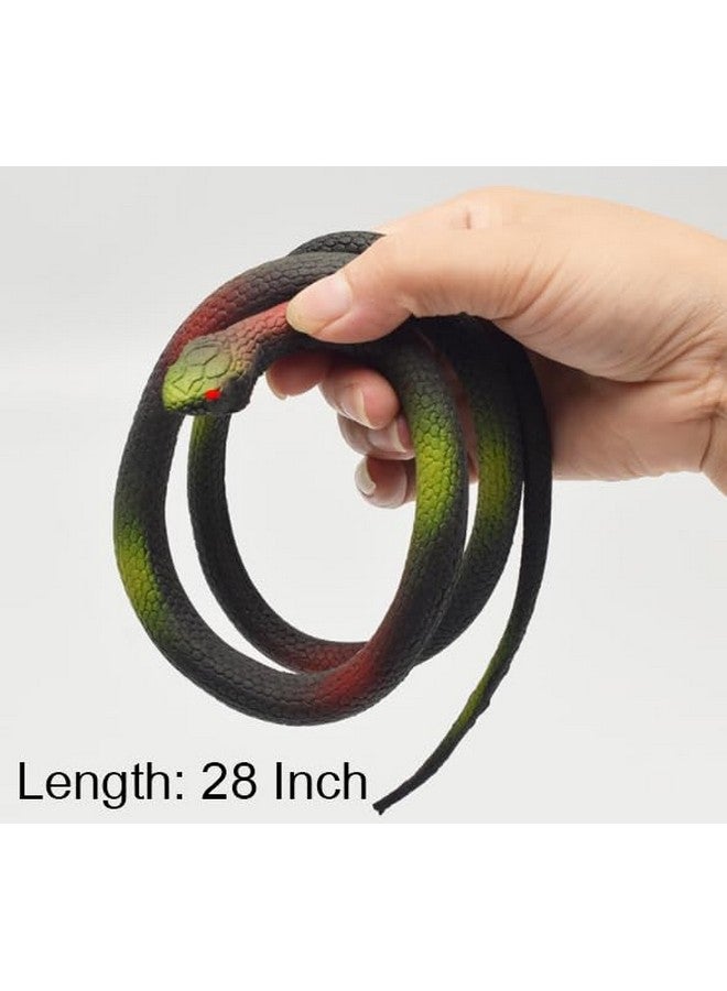 VGRASSP Multicolored Rubber Snakes Perfect Prank Toy for Kids and Adults - Realistic Look Fake Wild Snake (28 Inch Long) - Color and Design As Per Stock - Pack of 2 - Image 3