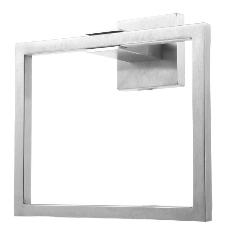 Brushed Stainless Steel Square Wall Mounted Towel Holder Ring For Bathroom Kitchen - Image 2