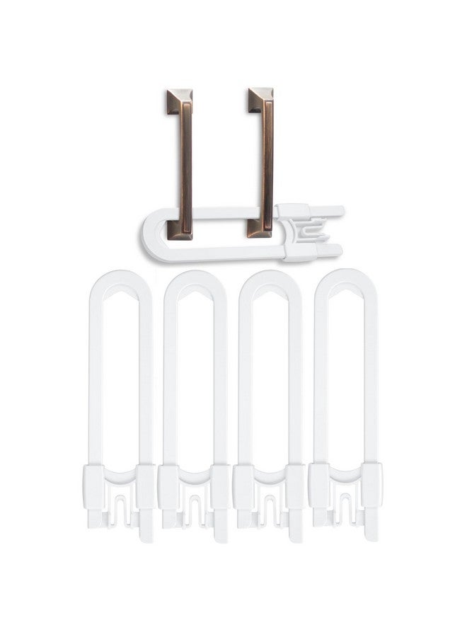 في ماسي أقفال خزانة منزلقة للأطفال - مجموعة من 4 أقفال أمان للأطفال على شكل حرف U قابلة للتعديل، مزاليج مقاومة للأطفال لأبواب خزائن التخزين في المطبخ والحمام والمقابض والمقابض، باللون الأبيض (4) - Image 1