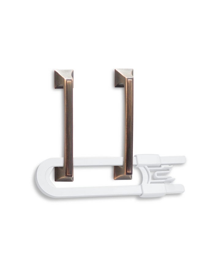 في ماسي أقفال خزانة منزلقة للأطفال - مجموعة من 4 أقفال أمان للأطفال على شكل حرف U قابلة للتعديل، مزاليج مقاومة للأطفال لأبواب خزائن التخزين في المطبخ والحمام والمقابض والمقابض، باللون الأبيض (4) - Image 3