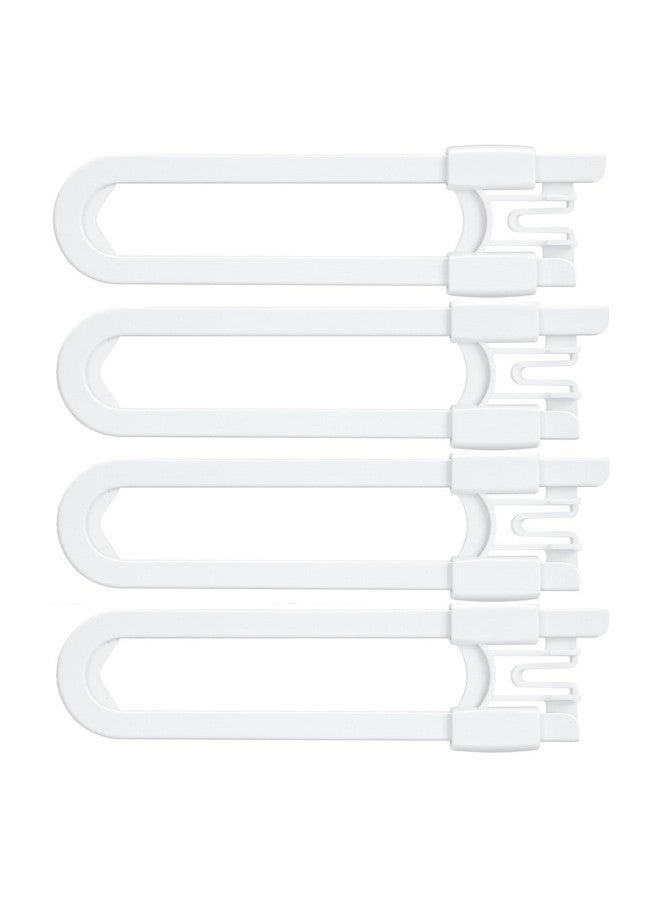 في ماسي أقفال خزانة منزلقة للأطفال - مجموعة من 4 أقفال أمان للأطفال على شكل حرف U قابلة للتعديل، مزاليج مقاومة للأطفال لأبواب خزائن التخزين في المطبخ والحمام والمقابض والمقابض، باللون الأبيض (4) - Image 2