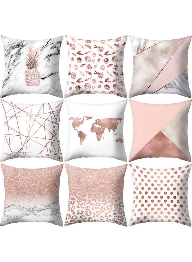 NIBEMINENT 4-Piece Leaves And Flower Printed Pillow Cover Set Multicolour - Image 5