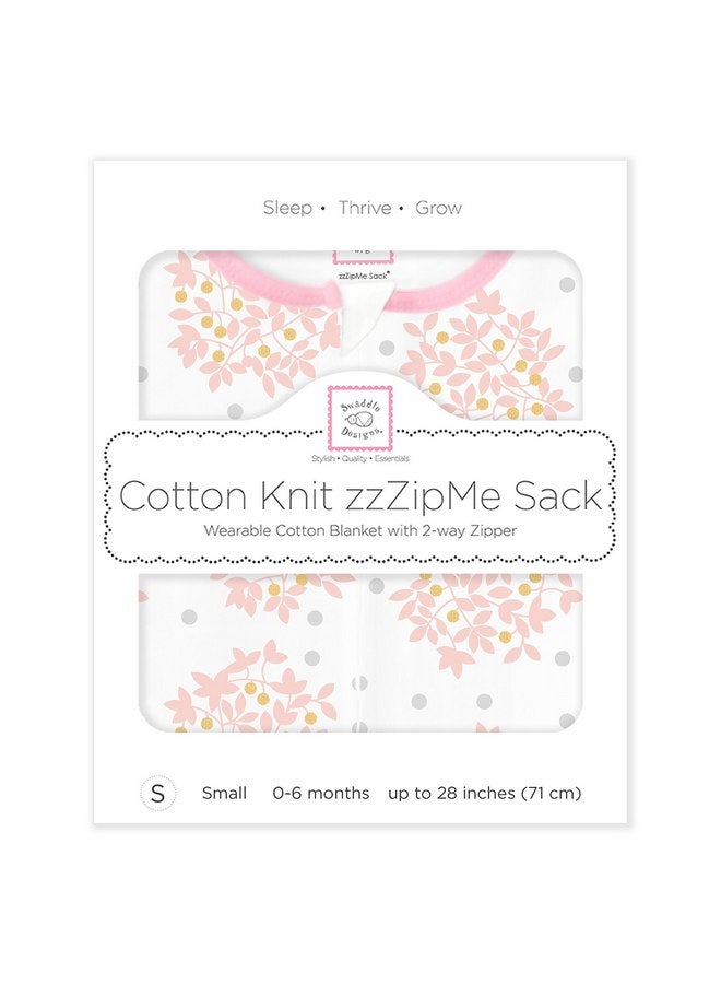 SwaddleDesigns Baby Sleep Sack 6-12 months, Cotton Knit Wearable Blanket with 2-way Zipper, Non-Weighted Sleeping Sack for Safer Sleep, Heavenly Floral, Medium - Image 3