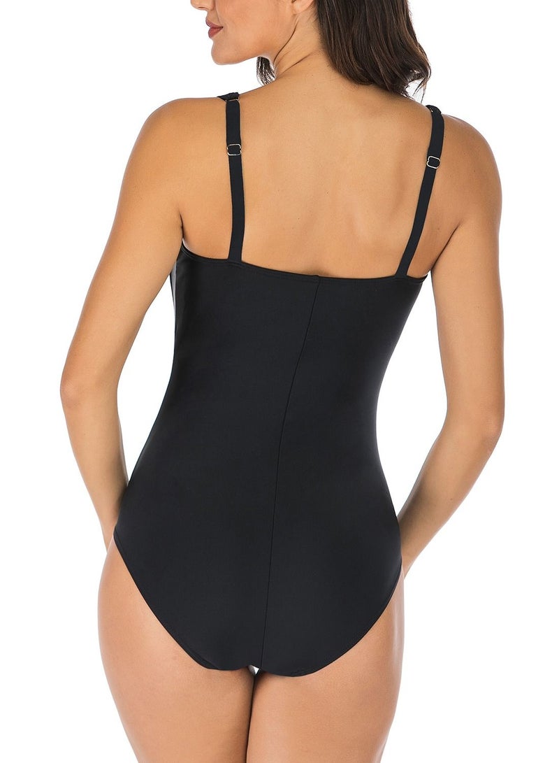 Loquat Painted Plunge Swimsuit Black  - Image 2