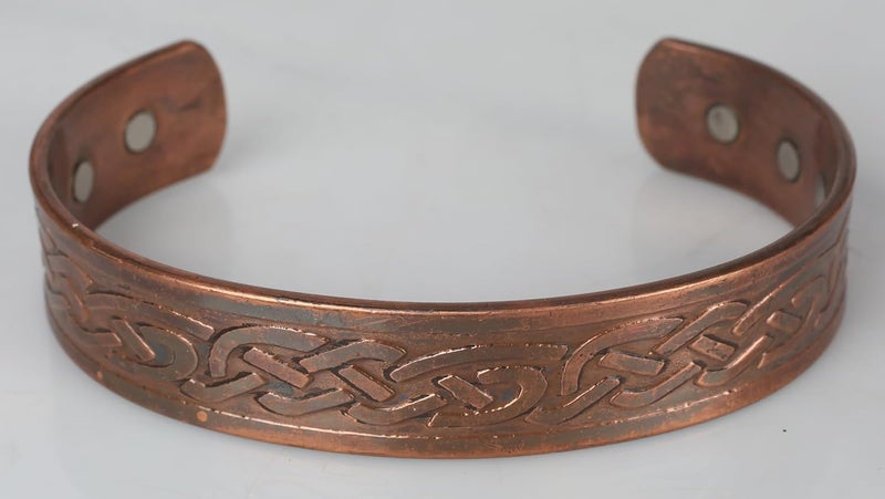 Touchstone copper bracelets | gift for men women |adjustable 100% pure solid real magnetic jewelry | handmade bracelet set combo | rope braided tibetan bangles. - Image 5