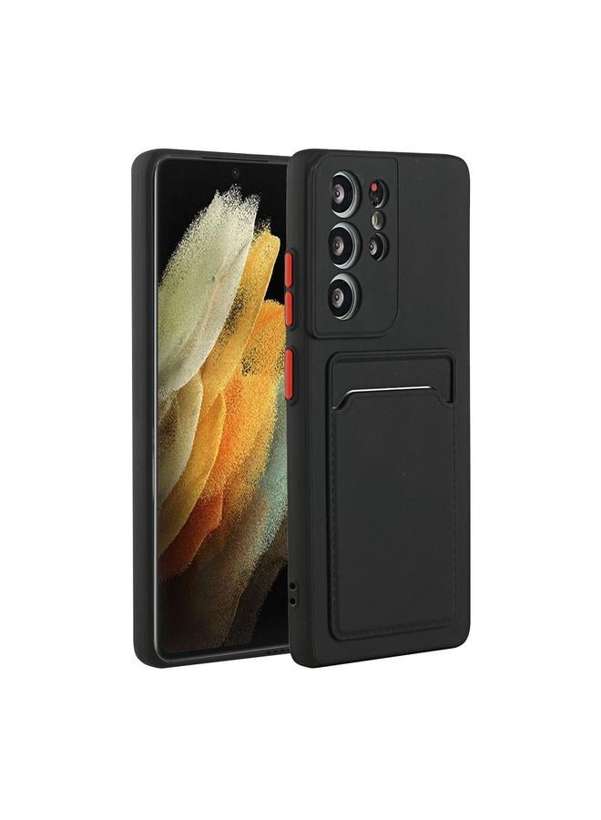 اس-توب جراب لهاتف Samsung Galaxy S21 Ultra 5G بتصميم فتحة بطاقة، جراب واقٍ مقاوم للصدمات من مادة TPU - Image 1