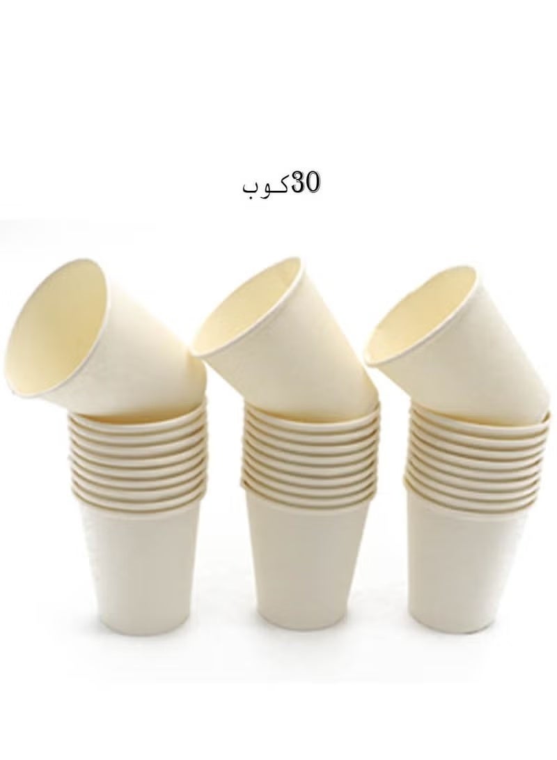 Kraft paper hot coffee cups, 30 cups, 12 oz., white