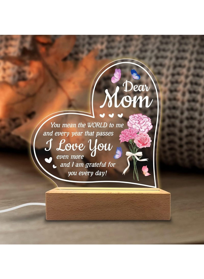 KASTWAVE Acrylic Night Light 'You Mean The World to Me' - Rechargeable Lamp for Mother's Day - Touch Sensor, Soft Ambient Lighting Gift  - Image 3