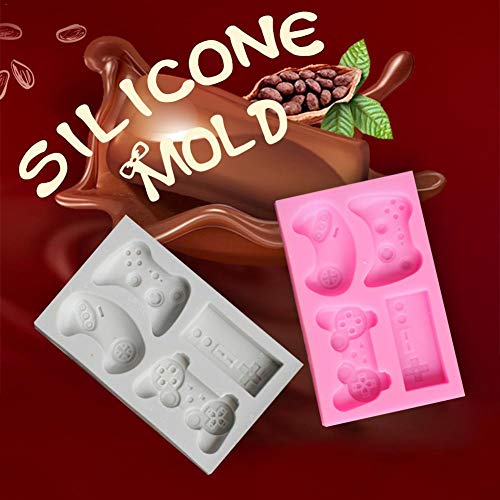 HiParty 2Pcs Game Controller Cake Fondant Mold - Video Game Gamepad Silicone Chocolate Candy Mold for Cupcake Topper Decoration Game Theme Party Ideas Favors Supplies - Image 2