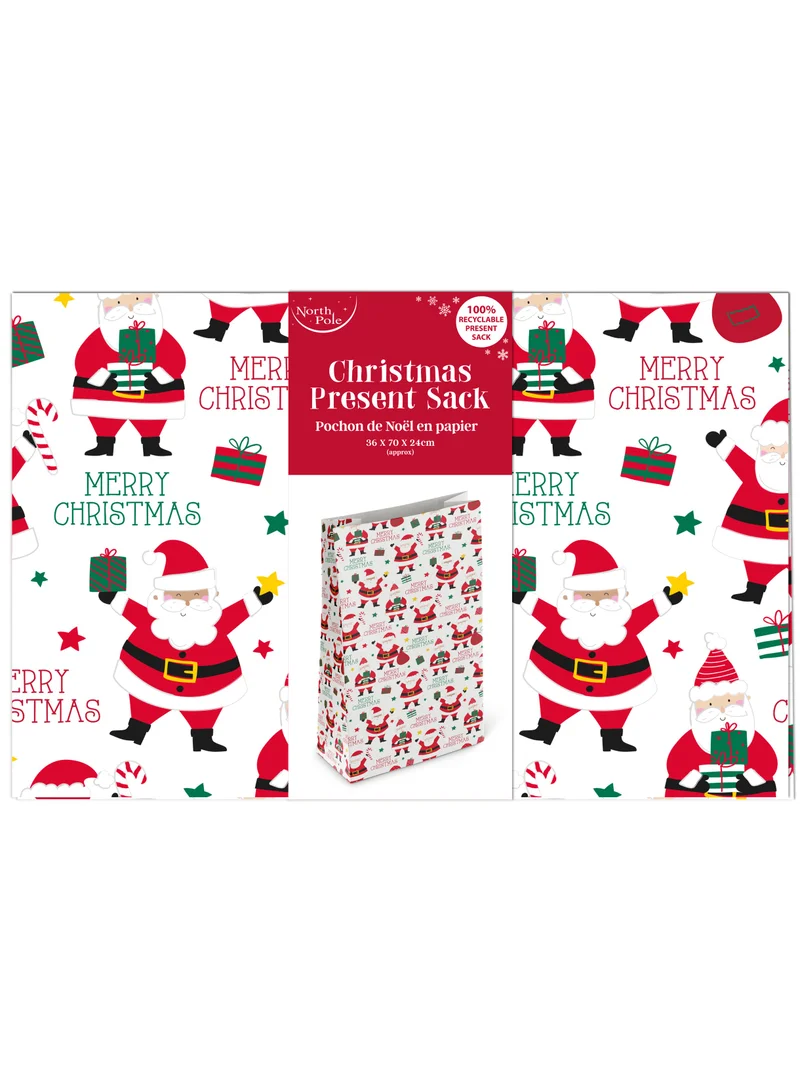 EuroWrap Merry Xmas Santa Kraft Sack