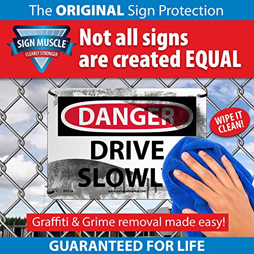 NMC C371PB OSHA Sign, Legend "CAUTION - CHLORINE AREA", 14" Length x 10" Height, Pressure Sensitive Adhesive Vinyl, Black on Yellow - Image 4