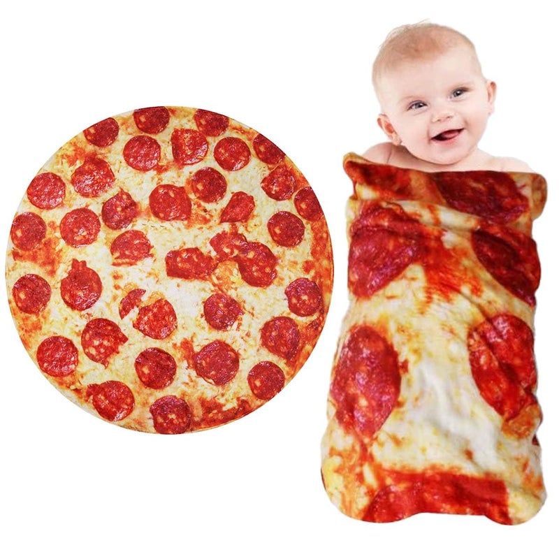 Pizza Baby Swaddle Blanket  285 GSM Soft Flannel Wearable Wrap for Newborn Kids Boy Girl  Funny Gift for Daughter Son
