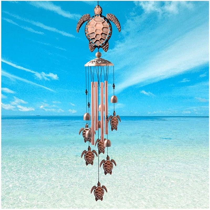 Retro Metal Angel Iron Wind Chimes Home Courtyard Balcony Decoration Copper Color Outdoor Hangings Turtle Animals - Image 5