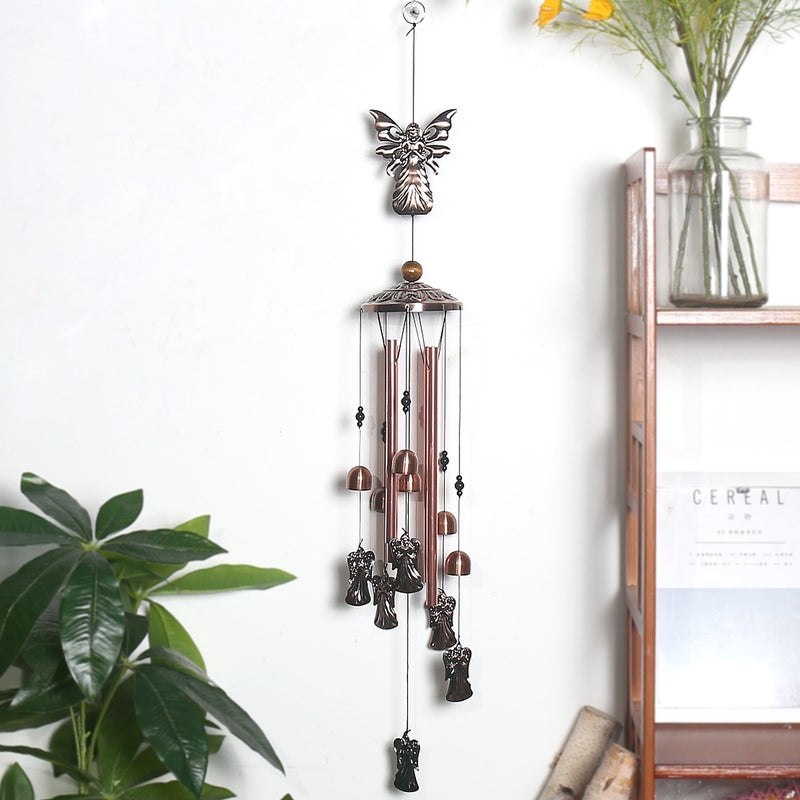 Retro Metal Angel Iron Wind Chimes Home Courtyard Balcony Decoration Copper Color Outdoor Hangings Turtle Animals - Image 2