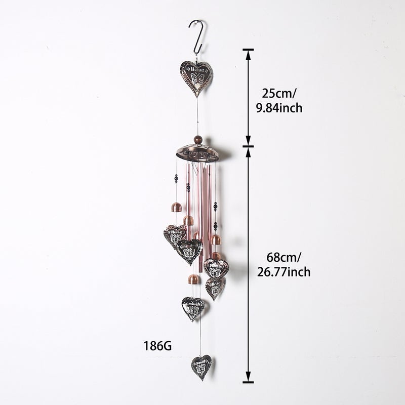 Retro Metal Angel Iron Wind Chimes Home Courtyard Balcony Decoration Copper Color Outdoor Hangings Turtle Animals - Image 1
