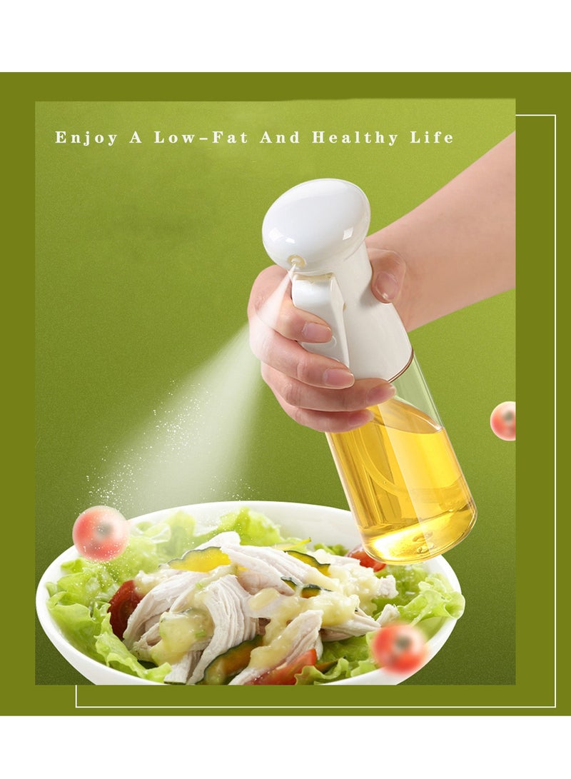 SYOSI Oil Sprayer for Cooking with High Pressure, Nozzle Oil Spray Bottle 200ML Olive Oil Sprayer Mister for Baking, Air Fryer, BBQ, Salad, Roasting, Fried SteakWhite - Image 1