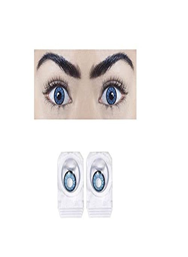 DARK AQUA BLUE MD SPARKLE MONTHLY COLOR CONTACT LENS WITH CASE,LENS HOLDER AND 60ML SOLUTION (PACK OF 1 PAIR) - Image 2