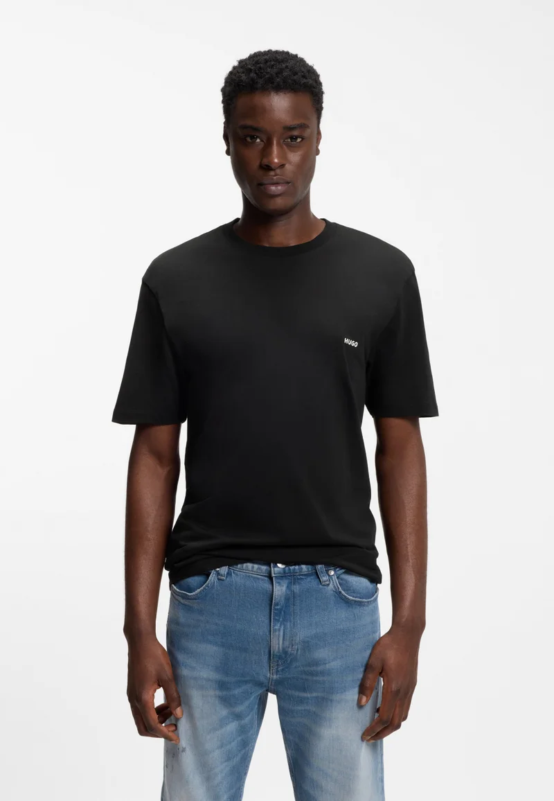 Cotton-jersey T-shirt with rear graphic