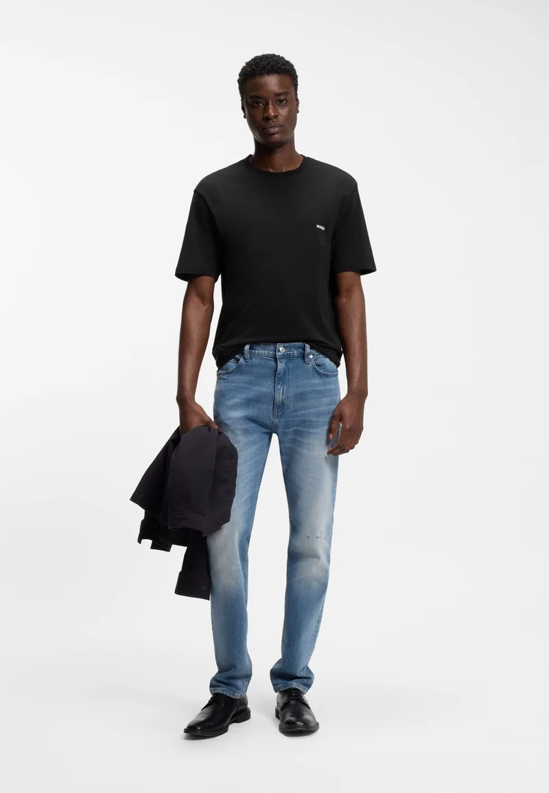 HUGO Black Cotton-jersey T-shirt with rear graphic for Men | Best Price UAE