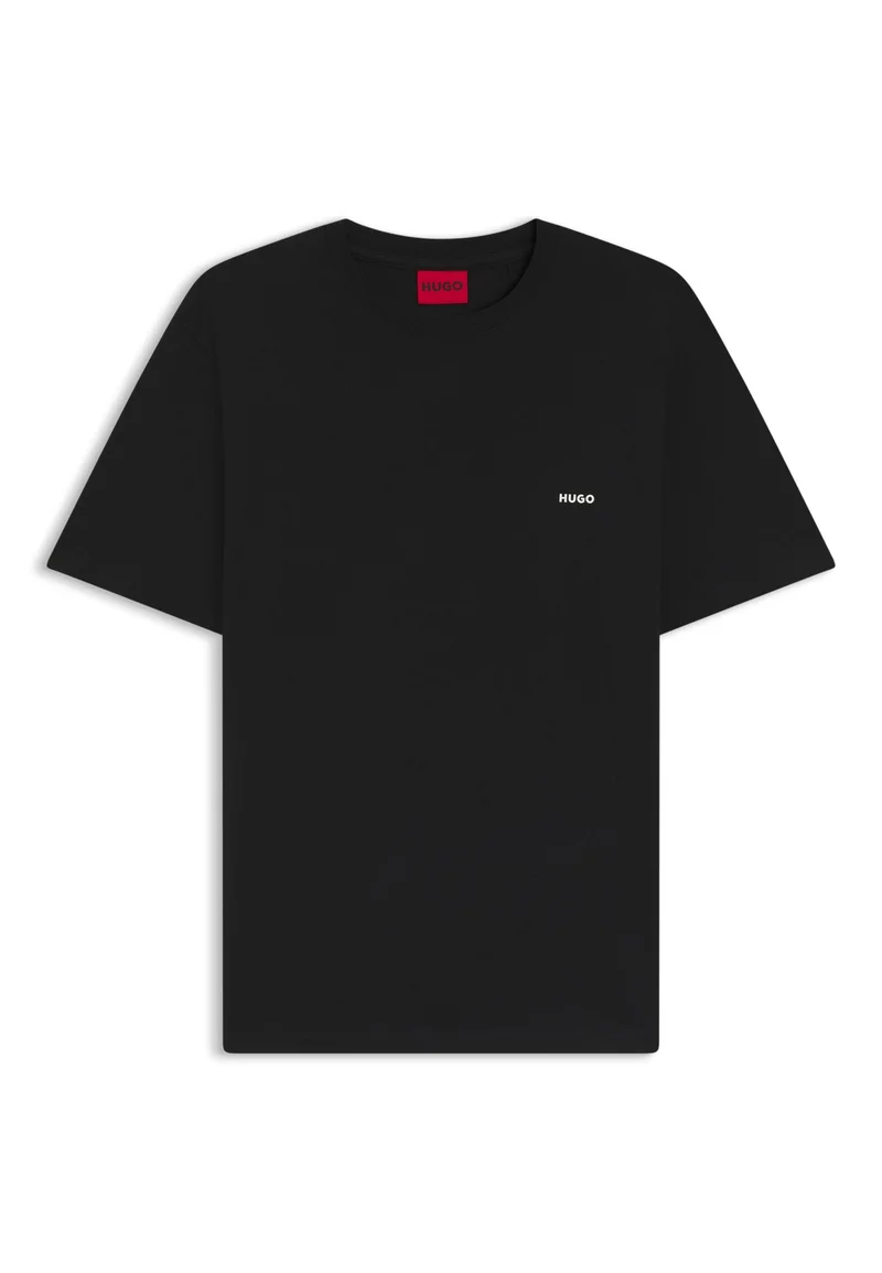 HUGO Black Cotton-jersey T-shirt with rear graphic for Men | Best Price UAE