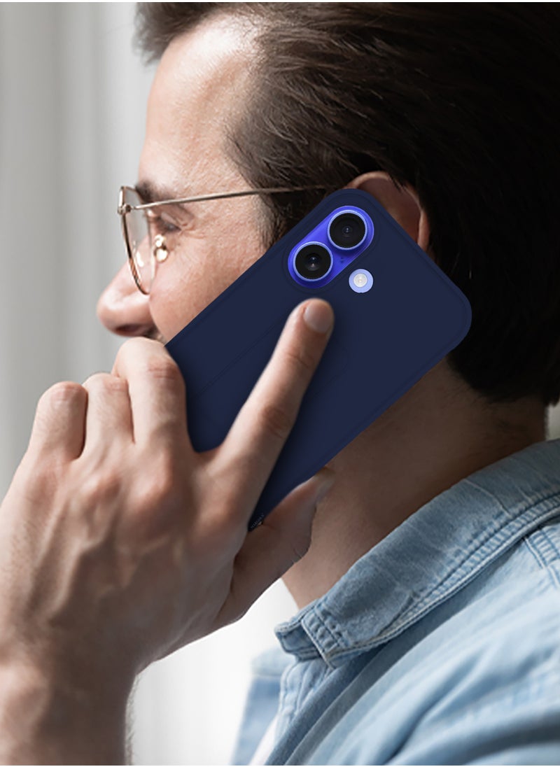 CATANES - (for Apple iPhone 16 Plus) 3Packs (1Case, 2Screen Protectors), Case  PU Leather Back Cover Stand Function Finger Grip Case Cover with Shock Proof Screen Protector / Dark Blue - Image 1