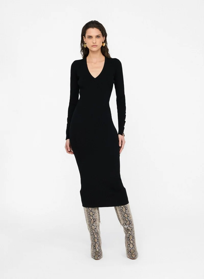 ليو جو فستان محبوك بأحجار كريمة