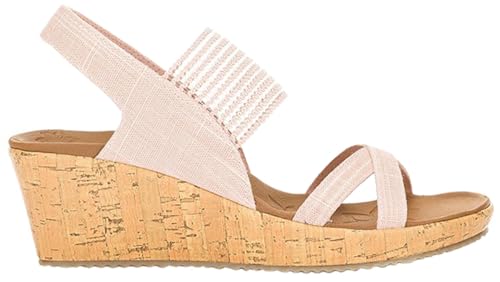Skechers womens Beverlee - High Tea Wedge Sandal, Pink, 9 US - Image 5