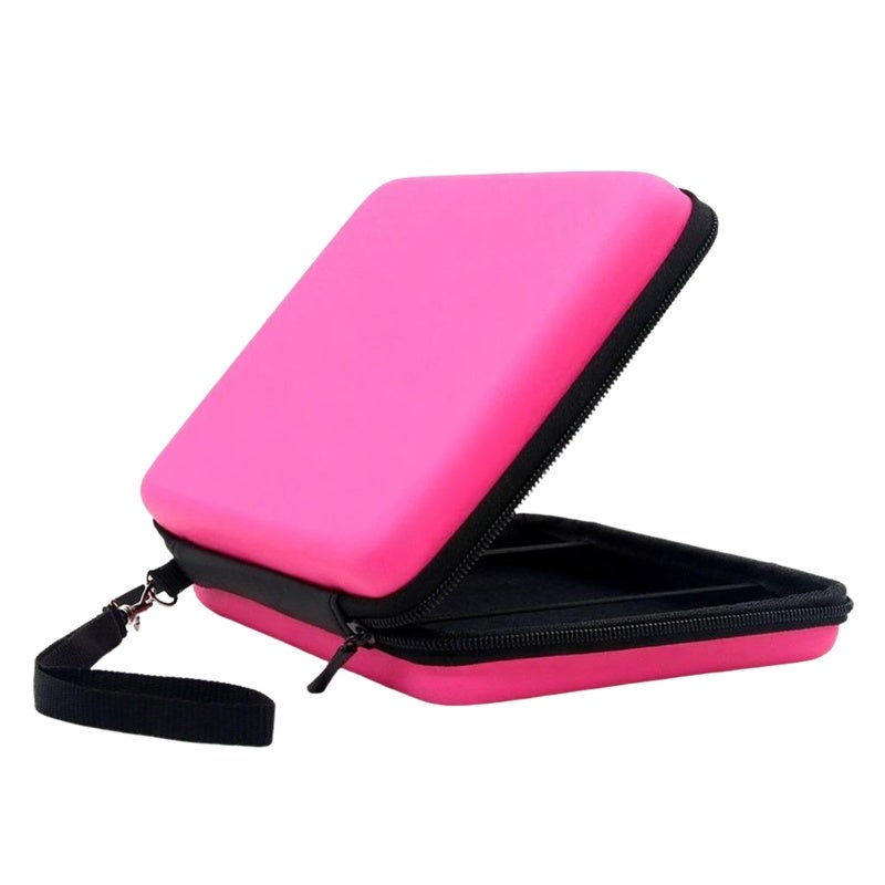 Pink Carrying Case: Hard EVA Shockproof Dust Proof Shell With 8 Game Card Holders - Built In Elastic Strap Portable Strap For 2DS Console Travel On The Go - Image 1