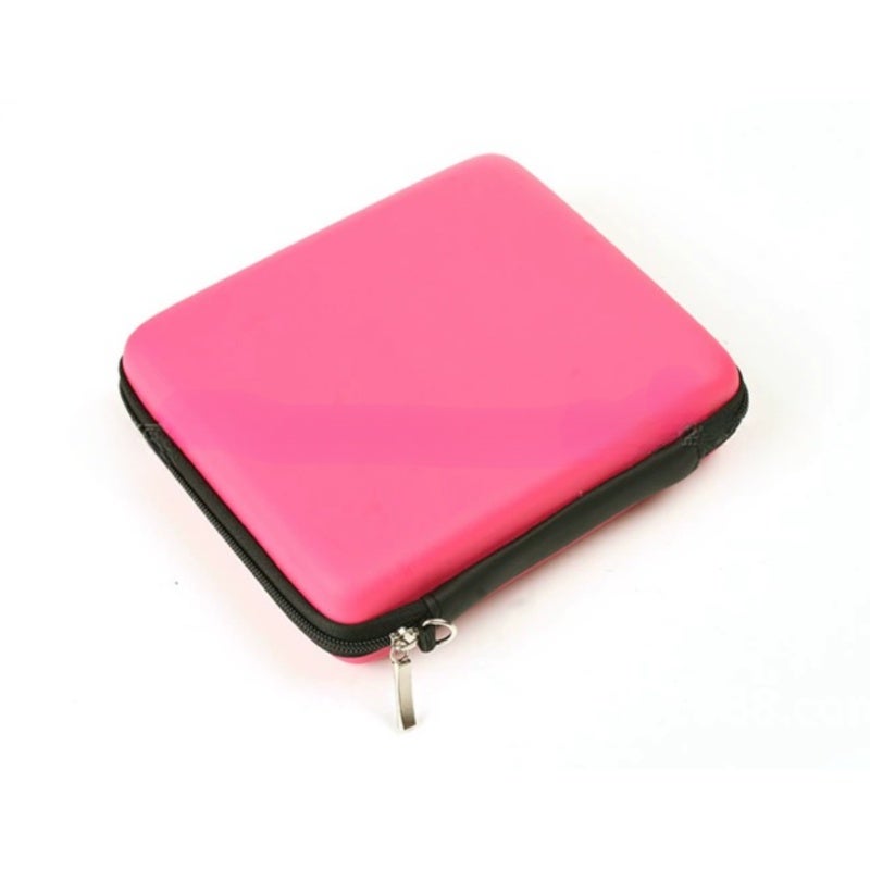Pink Carrying Case: Hard EVA Shockproof Dust Proof Shell With 8 Game Card Holders - Built In Elastic Strap Portable Strap For 2DS Console Travel On The Go - Image 2