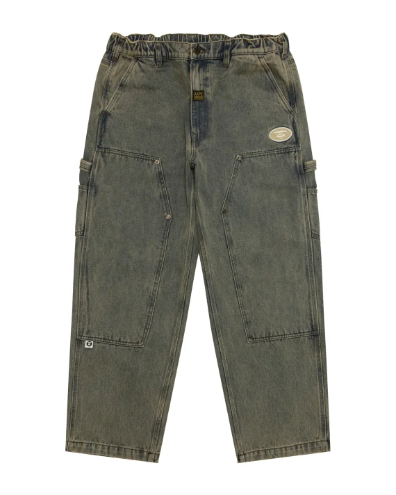 ايه ايه بي إي AAPEUNVS moonface washed denim pants