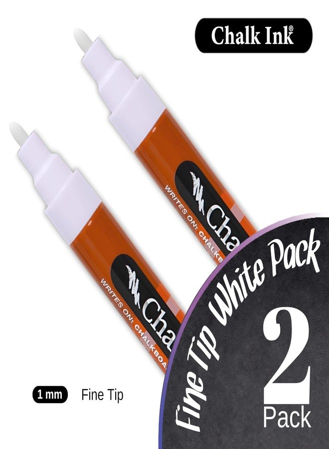 Chalk Ink Fine Tip Wet Wipe Chalk Markers (White, 1mm, 2 Pack) - Image 2