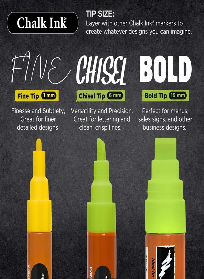 Chalk Ink Fine Tip Wet Wipe Chalk Markers (White, 1mm, 2 Pack) - Image 4
