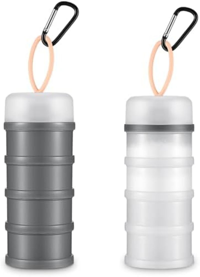 Protein Powder Container 7.4 X 3 Inches Leakproof Stackable Protein Dispenser - Funnel Lid Design Portable Gym Container for Fitness Travel & Home Kitchen - Image 1