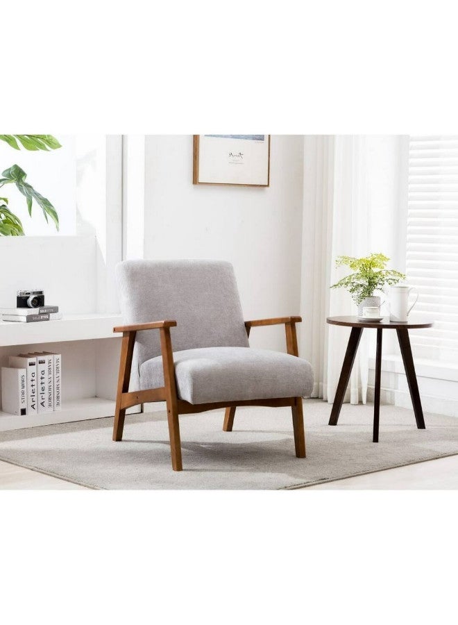 Al Home Swedish wood and linen Side chair - Grey  - Image 1