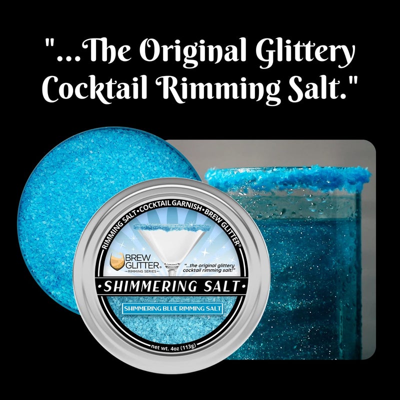 Bakell Brew Glitter - Shimmering Blue Rimming Salt (4oz, 1x Bar Tin) Cocktail Garnish for Mixed Drinks and Beverages - Image 4