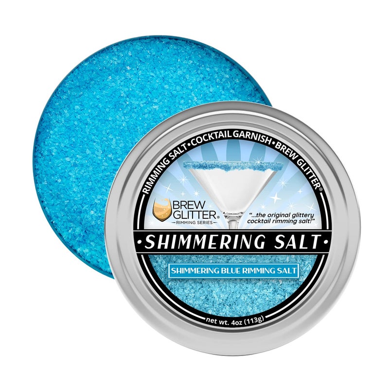 Bakell Brew Glitter - Shimmering Blue Rimming Salt (4oz, 1x Bar Tin) Cocktail Garnish for Mixed Drinks and Beverages - Image 3