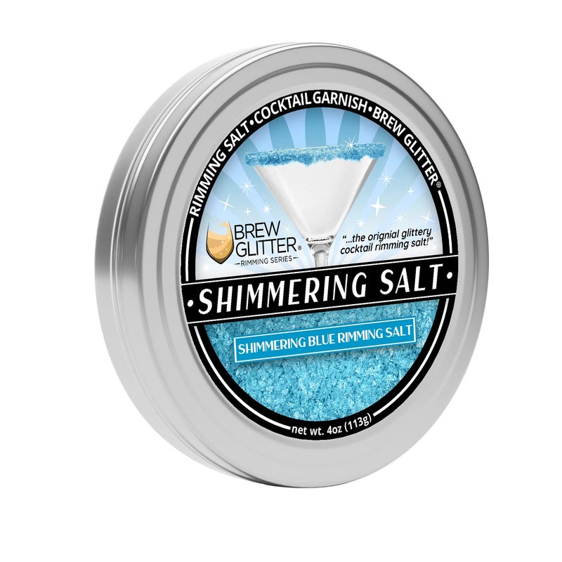 Bakell Brew Glitter - Shimmering Blue Rimming Salt (4oz, 1x Bar Tin) Cocktail Garnish for Mixed Drinks and Beverages - Image 2